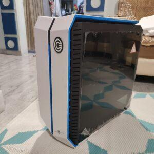 cle gaming infernova z gaming white blue atx mid-tower case