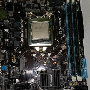 i5-3570k+Consistent H61 motherboard+16GB DDR3 RAM.