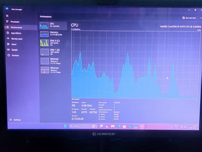 [FULL PC] Intel i5-3470 | 8GB RAM | 256GB SSD + 500GB HDD | H61 Motherboard | ₹9,500 - Image 2